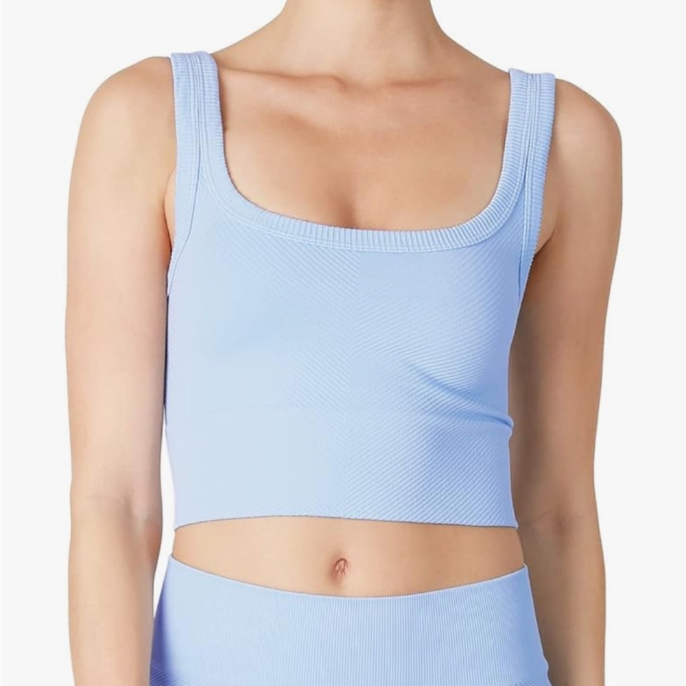 NIKIBIKI Light Blue Women's Ribbed Crop Top